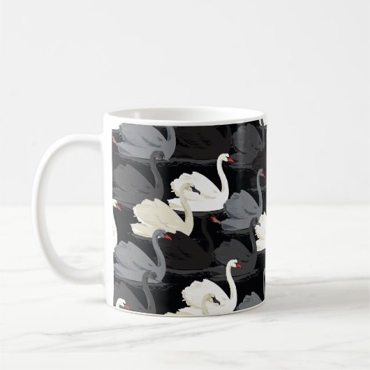 zwanenmeer: monotone patroon. koffiemok (Links)