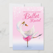 Zwanenmeer roze ballet dansen Overweging Event Kaart (Voorkant)