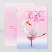 Zwanenmeer roze ballet dansen Overweging Event Kaart (Voorkant / Achterkant)