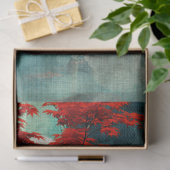 Zwanenmeer Turquoise & Coral Red Tree decoupage Tissuepapier (Geschenk)