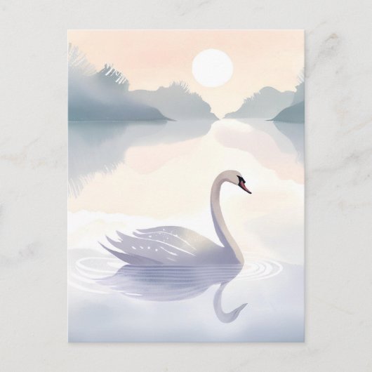 zwanenmeer | Waterverf Airy Light Painting Briefkaart (Voorkant)