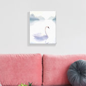 zwanenmeer | Waterverf Airy Light Painting Canvas Afdruk (Insitu (Woonkamer))