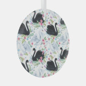 Zwanenmeer: Waterverf pastelpatroon. Glas Ornament (Voorkant Rechts)