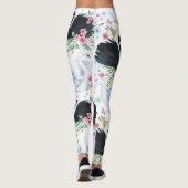 Zwanenmeer: Waterverf pastelpatroon. Leggings (Achterkant)