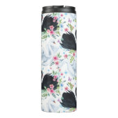 Zwanenmeer: Waterverf pastelpatroon. Thermosbeker (Achterkant)