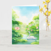 Zwanennatuur omarming kaart (Gele Bloem)
