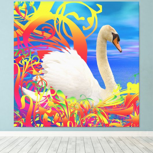 Zwanennest Canvas Afdruk (Insitu (Houten vloer))