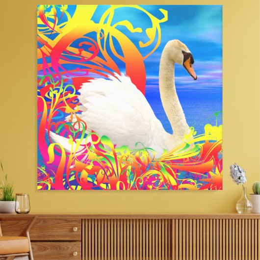 Zwanennest Canvas Afdruk (Insitu (Woonkamer))