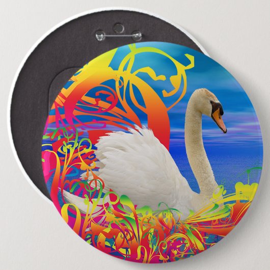 Zwanennest Knoop Ronde Button 6,0 Cm (Voorkant /achterkant)