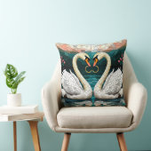 Zwanenpaar dat Hartvorm Maakt Kussen (Stoel)