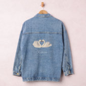 Zwanenpaar en tekst denim jacket (Hangar)