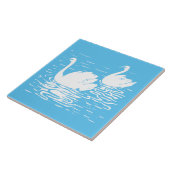 zwanenpaar tegeltje (Zijkant)