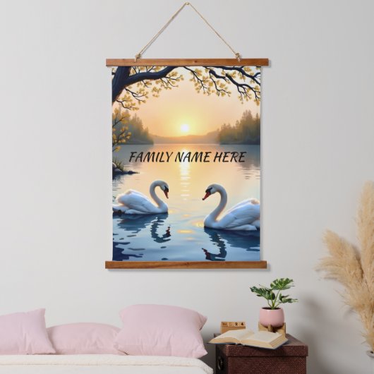 zwanenpaar wandtapijt hangend wandkleed (Slaapkamer)