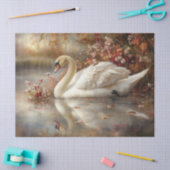 Zwanenpastel herfstbladschilderij Decoupage Tissuepapier (Craft)