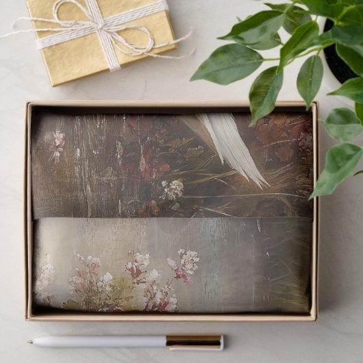 Zwanenpastel herfstbladschilderij Decoupage Tissuepapier (Geschenk)