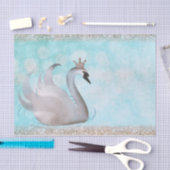 Zwanenprinses Blauw Goud Glitter Sparkle Storybook Tissuepapier (Craft)