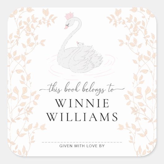 Zwanenprinses Deze Boek Is Van Boekplaat Sticker (Voorkant)