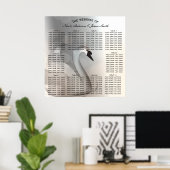 Zwanenprinses Elegante Trouwtafel Stoel Poster (Thuiskantoor)