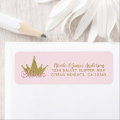 Zwanenprinses Gouden Glitter Kroon Glam Etiket (Insitu)