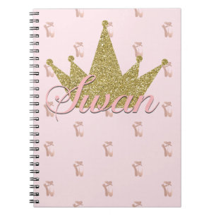 Zwanenprinses Gouden Glitter Kroon Glam Notitieboek
