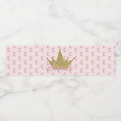 Zwanenprinses Gouden Glitter Kroon Glam Waterfles Etiket (Enkel label)