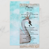 Zwanenprinses Gouden Glitter Sprookjesfeestmenu Menu (Voorkant / Achterkant)