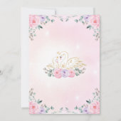 Zwanenprinses Lavendel Roze pioenen Baby shower Kaart (Achterkant)