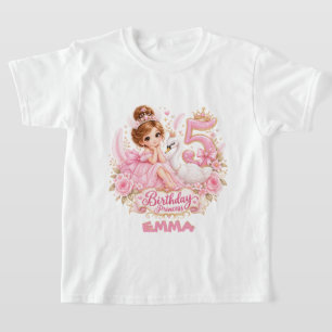 Zwanenprinses Roze Sprookjes Verjaardagsfeestje T-shirt