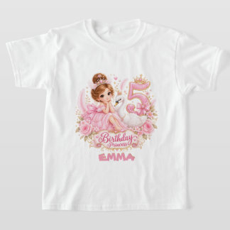 Zwanenprinses Roze Sprookjes Verjaardagsfeestje T-shirt