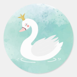 Zwanenprinses Verjaardagsenvelop Seals, Zwanenmeer Ronde Sticker