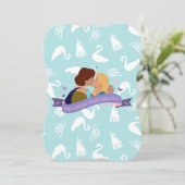 Zwanenprinses verjaardagskaart uitnodigen kaart (Staand voorkant)