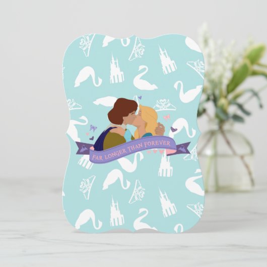 Zwanenprinses verjaardagskaart uitnodigen kaart (Staand voorkant)