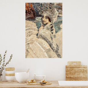 Zwanenprinses Vroubel-schilderij met vintage charm Poster