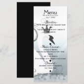 Zwanenprinses Zilver & Wit Elegant Aangepast Menu (Voorkant / Achterkant)