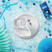 Zwanenprinses Zilver & Wit Elegant Aangepaste Fees Papieren Bordje (Feest)