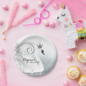 Zwanenprinses Zilver & Wit Elegant Aangepaste Fees Papieren Bordje (Feest)
