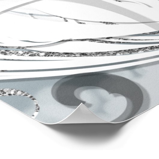 Zwanenprinses Zilver & Wit Elegant Aangepaste Fees Poster (Hoek)