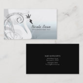 Zwanenprinses Zilver & Wit Elegante Aangepaste Chi Visitekaartje (Voorkant / Achterkant)