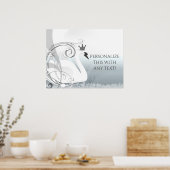 Zwanenprinses Zilver & Wit Elegante Aangepaste Fee Poster (Keuken)