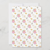 Zwanenroze en gouden Rozen Baby shower Kaart (Achterkant)