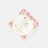 Zwanenroze en gouden Rozen Baby shower Servet (Hoek)