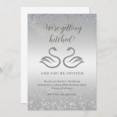 Zwanensilhouettes in het midden en diamantregen in kaart (Voorkant / Achterkant)