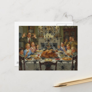 Zwanenval Horror Spinnen Vallen de Tafel Aan Briefkaart