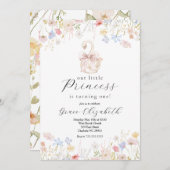 Zwanenverjaardagsuitnodiging, Swan Princess Verjaa Kaart (Voorkant / Achterkant)