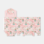 Zwanenvijver Goud Roze Baby shower Bedankdoosjes (Uitgevouwen)