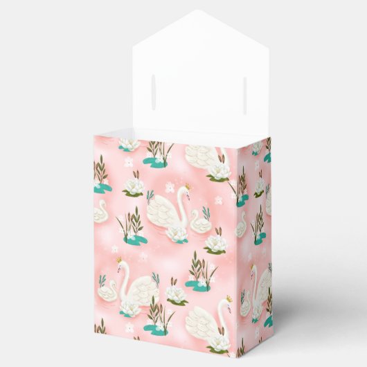 Zwanenvijver Goud Roze Baby shower Bedankdoosjes (Geopend)