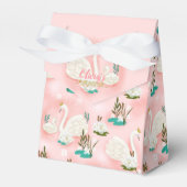 Zwanenvijver Goud Roze Baby shower Bedankdoosjes (Voorkant Zijde)
