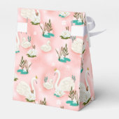 Zwanenvijver Goud Roze Baby shower Bedankdoosjes (Achterkant)
