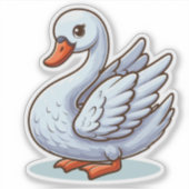 Zwanenvogel Custom-Cut Vinyl Sticker (Voorkant)