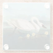 zwanenvogel witwaterzwanen glazen onderzetter (Achterkant)